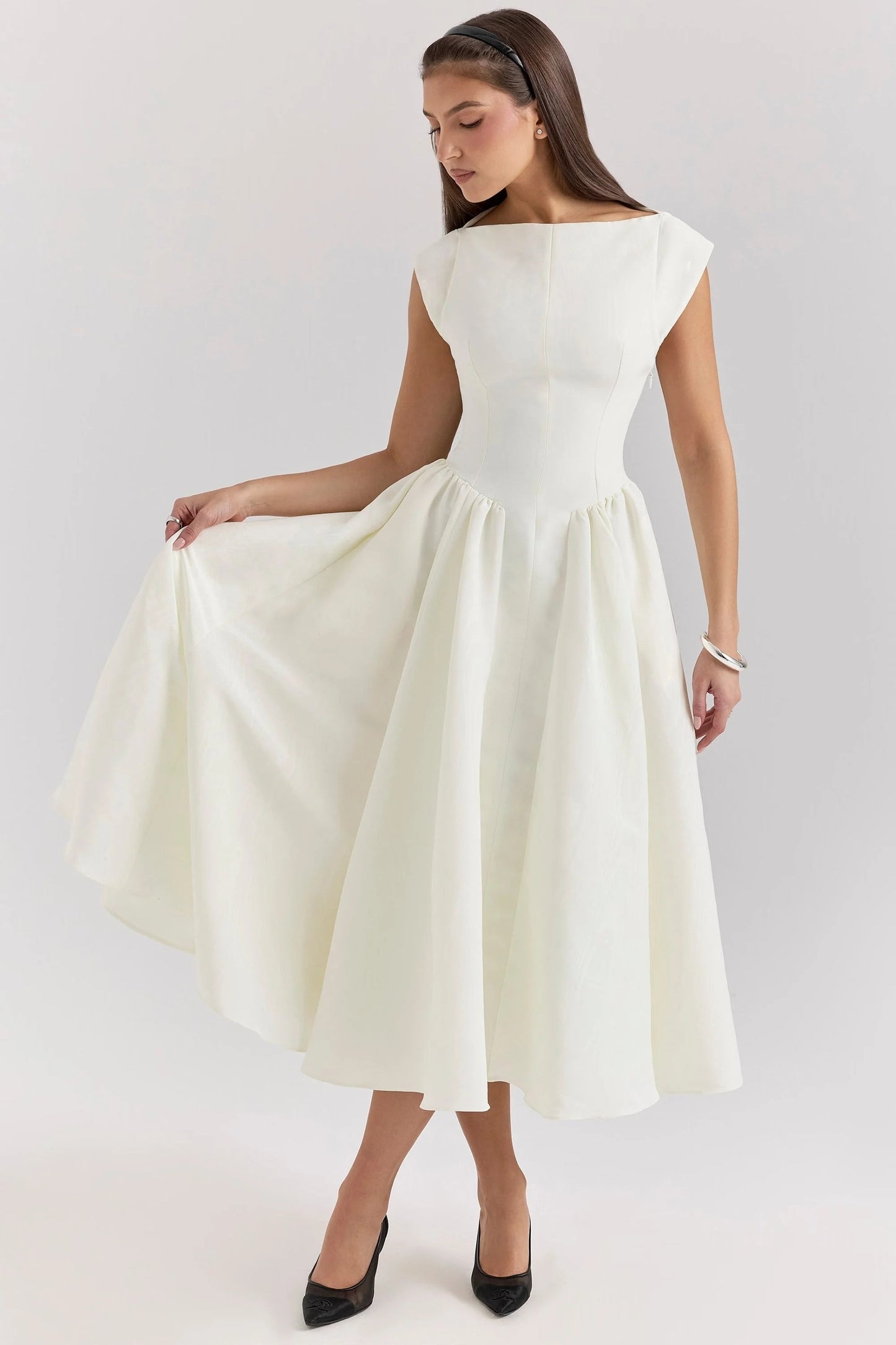 Robe midi à taille marquée pour femmes | Idéal pour les événements formels