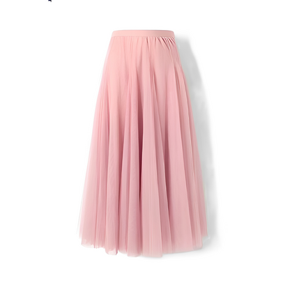 Jupe longue plissée à taille élastiquée pour femmes