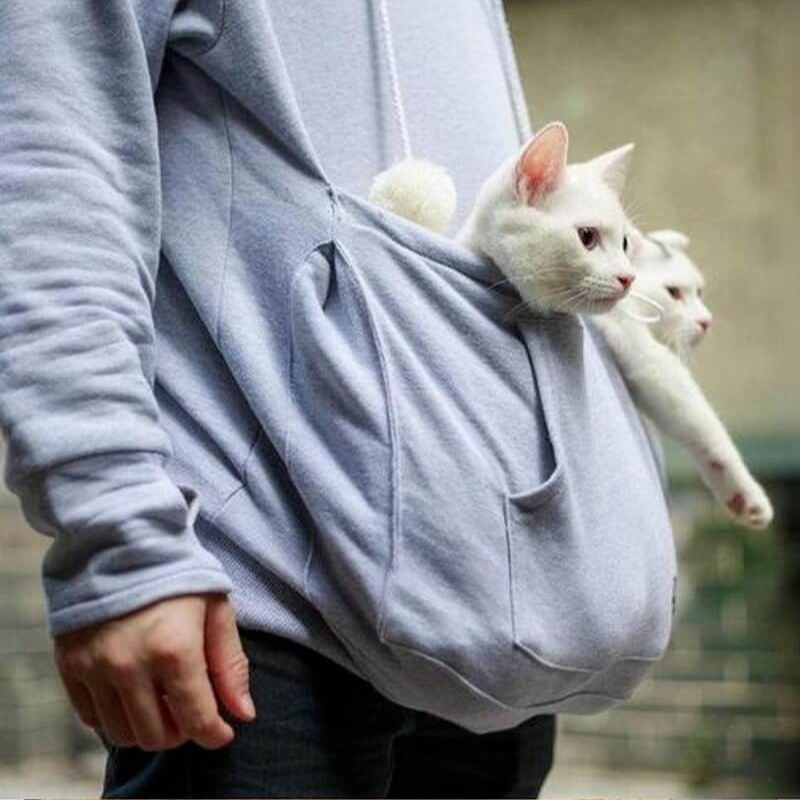 Sweat À Capuche avec Poche Ventrale pour Femme | Idéal pour Les Petits Animaux