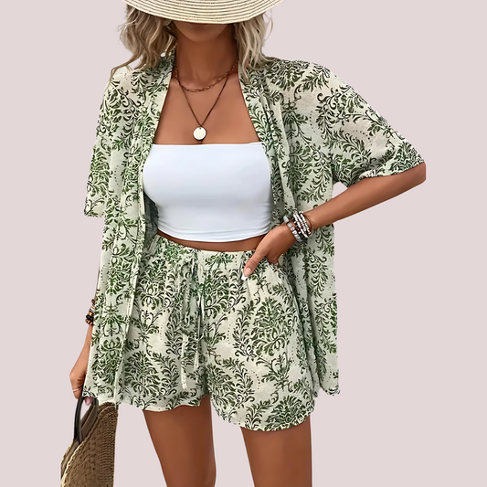 Ensemble Deux Pièces avec Blouse Ample et Short pour Femme | Idéal pour l'Été Décontracté