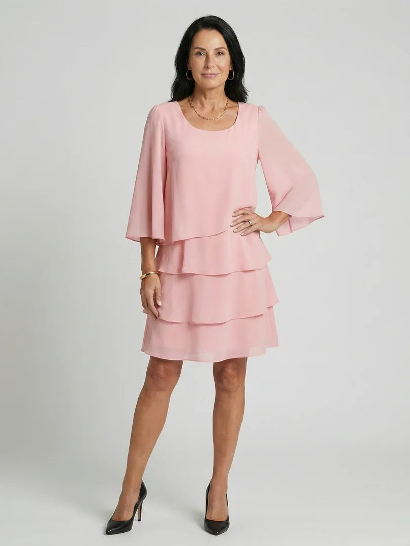 Robe superposée à manches évasées pour femmes