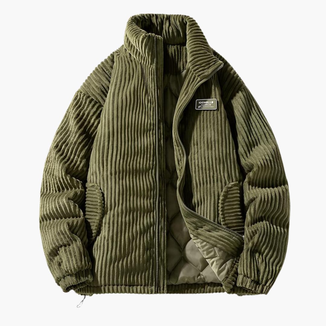 Veste Matelassée avec Col Montant et Coupe Ample pour Homme | Idéale pour la Mi-Saison