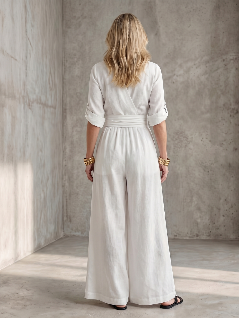 Combinaison croisée jambe large pour femmes