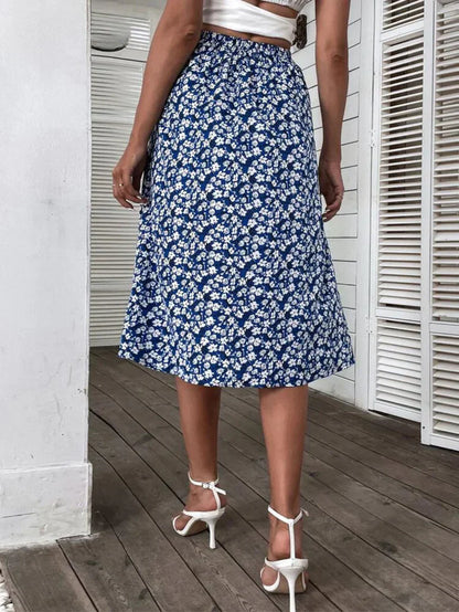 Jupe Mi-Longue à Volants avec Imprimé Floral pour Femme | Idéale pour les Sorties et le Quotidien
