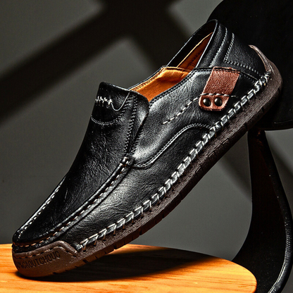 Mocassin sans lacets à coutures apparentes pour hommes | Idéal pour les sorties en journée