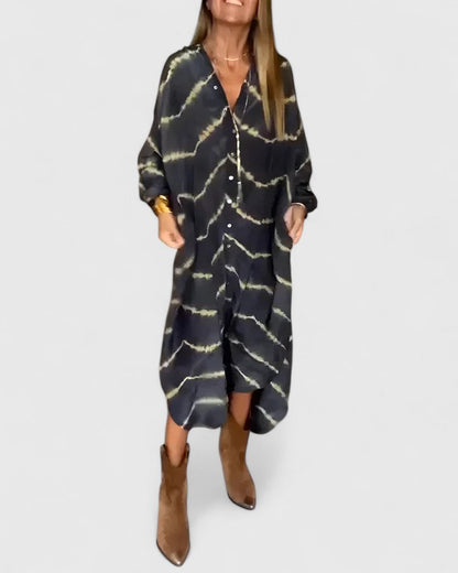 Robe Maxi À Rayures Chevron Avec Col En V Pour Femme | Idéale Pour Le Quotidien Et Les Sorties Décontractées
