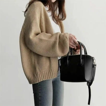 Cardigan à col ouvert et manches amples pour femme | Idéal pour l’automne