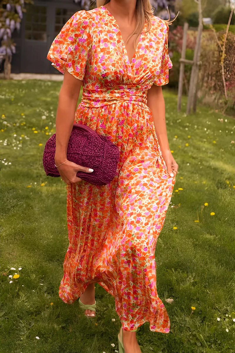 Robe Imprimée à Taille Marquée Avec Coupe Ample pour Femme | Idéale Pour Les Sorties de Printemps