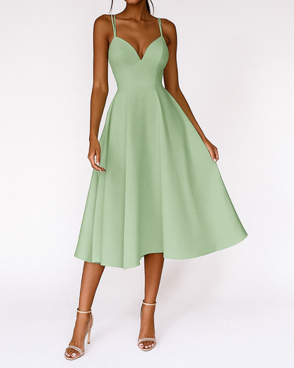 Robe Midi à Bretelles pour Femme | Idéale pour les Mariages et les Événements Formels