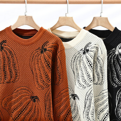 Pull À Motif Citrouille Avec Coupe Décontractée Pour Adultes | Idéal Pour Saison Automnale