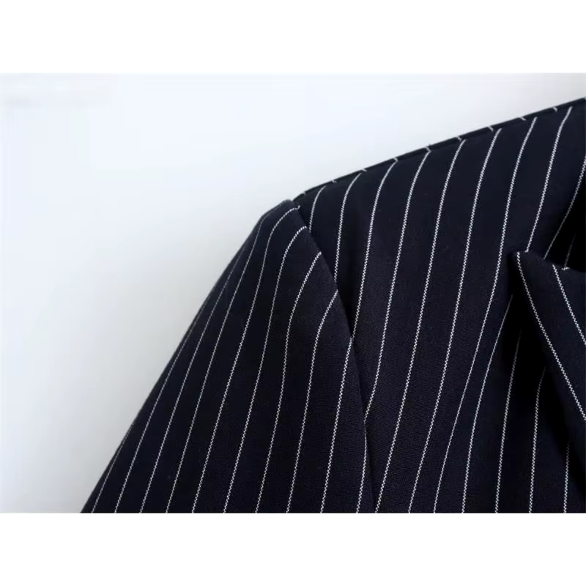 Blazer Court À Double Boutonnage Avec Rayures Pour Femme | Idéal Pour Mi-Saison