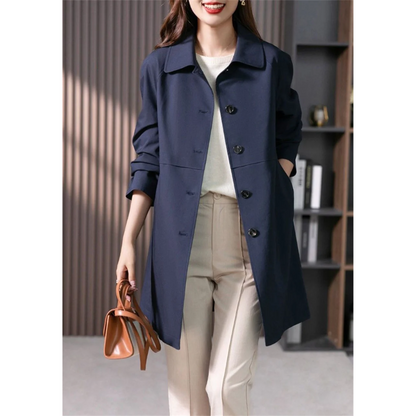 Trench-Coat Mi-Long avec Coupe Classique pour Femmes | Ideal for Mi-Saison et Usage Quotidien