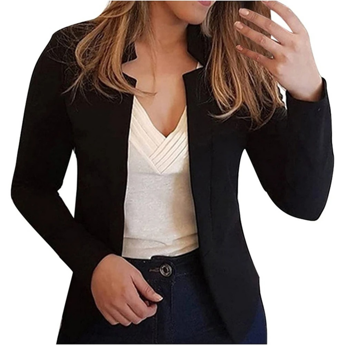 Blazer Court À Coupe Ajustée Pour Femme | Idéal Pour Le Travail Et Les Sorties