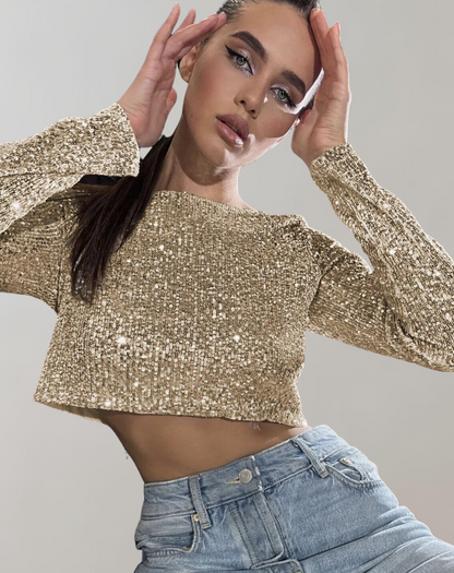 Crop Top Avec Finition Brillante Pour Femmes | Idéal Pour Les Soirées Et Les Occasions Spéciales