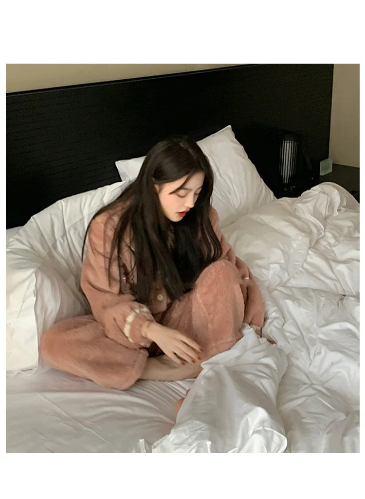 Ensemble Pyjama Deux Pièces À Manches Longues pour Femmes | Idéal pour L’Hiver Et Les Soirées À La Maison