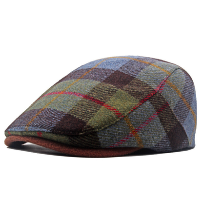 Casquette plate à carreaux pour hommes | Idéale pour l'automne et l'hiver