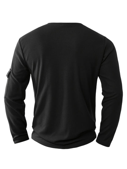 Polo À Manches Longues Avec Col À Boutons Et Poches Fonctionnelles Pour Homme | Idéal Pour Le Quotidien Et Les Occasions Décontractées