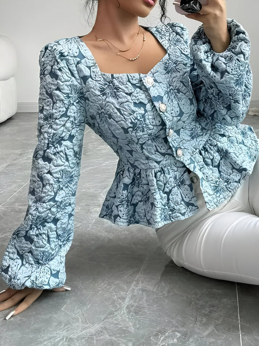 Blouse À Encolure Cœur Avec Manches Longues Pour Femme | Idéale Pour Le Quotidien