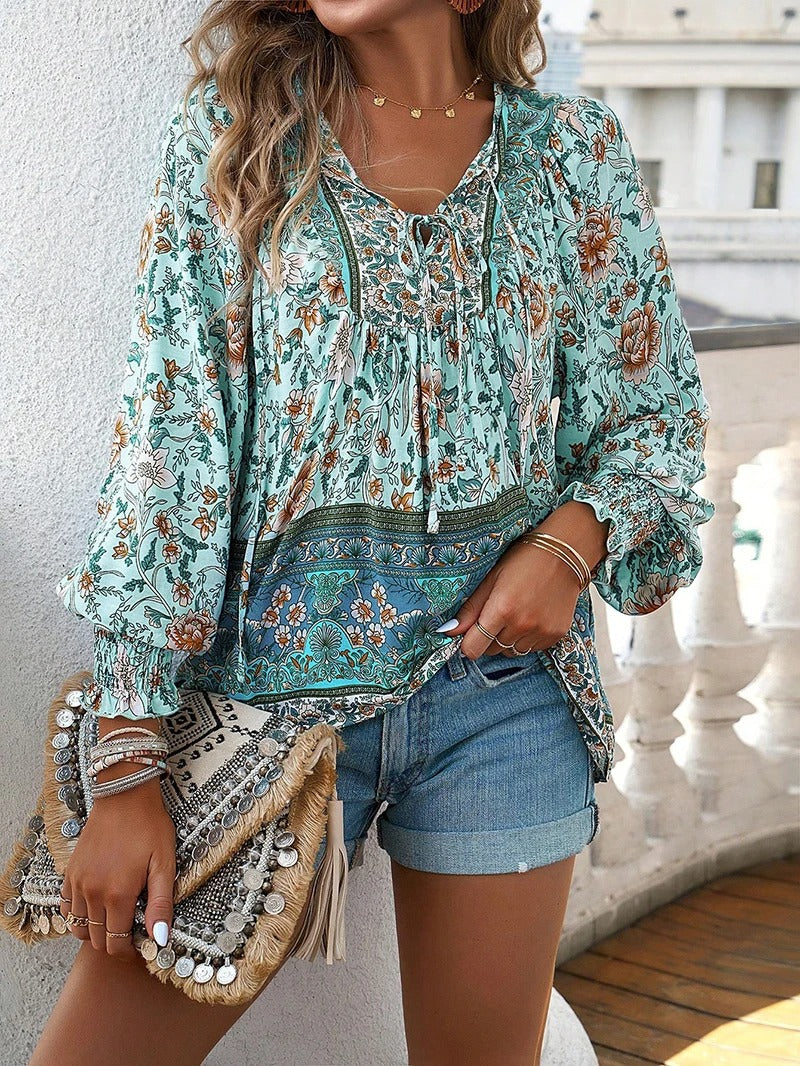 Blouse à Manches Chauve-Souris avec Imprimé Floral pour Femmes | Idéal pour l’Été