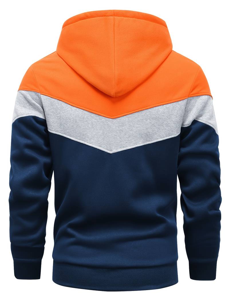 Sweat à capuche colorblock manches longues pour hommes