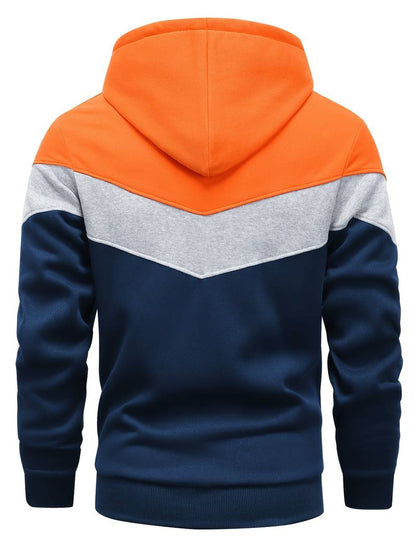 Sweat à capuche colorblock manches longues pour hommes