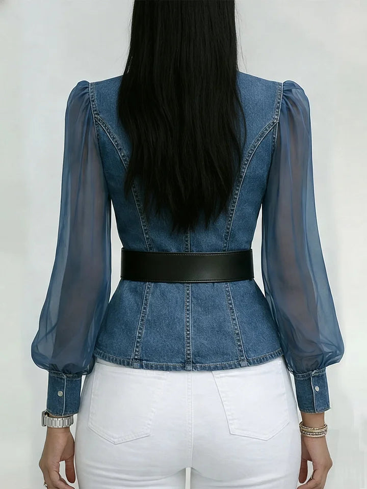 Blouse Croisée Avec Coupe Structurée Et Ceinture Pour Femme | Idéale Pour Occasions Quotidiennes Et Sorties