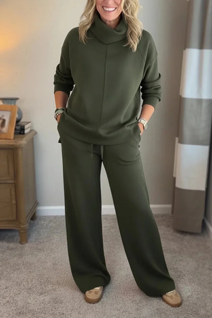 Ensemble Deux Pièces en Maille avec Top et Pantalon pour Femme | Idéal pour un Usage Quotidien