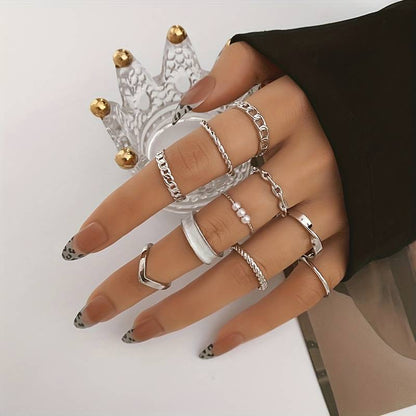 Lot de bagues à motifs pour femmes