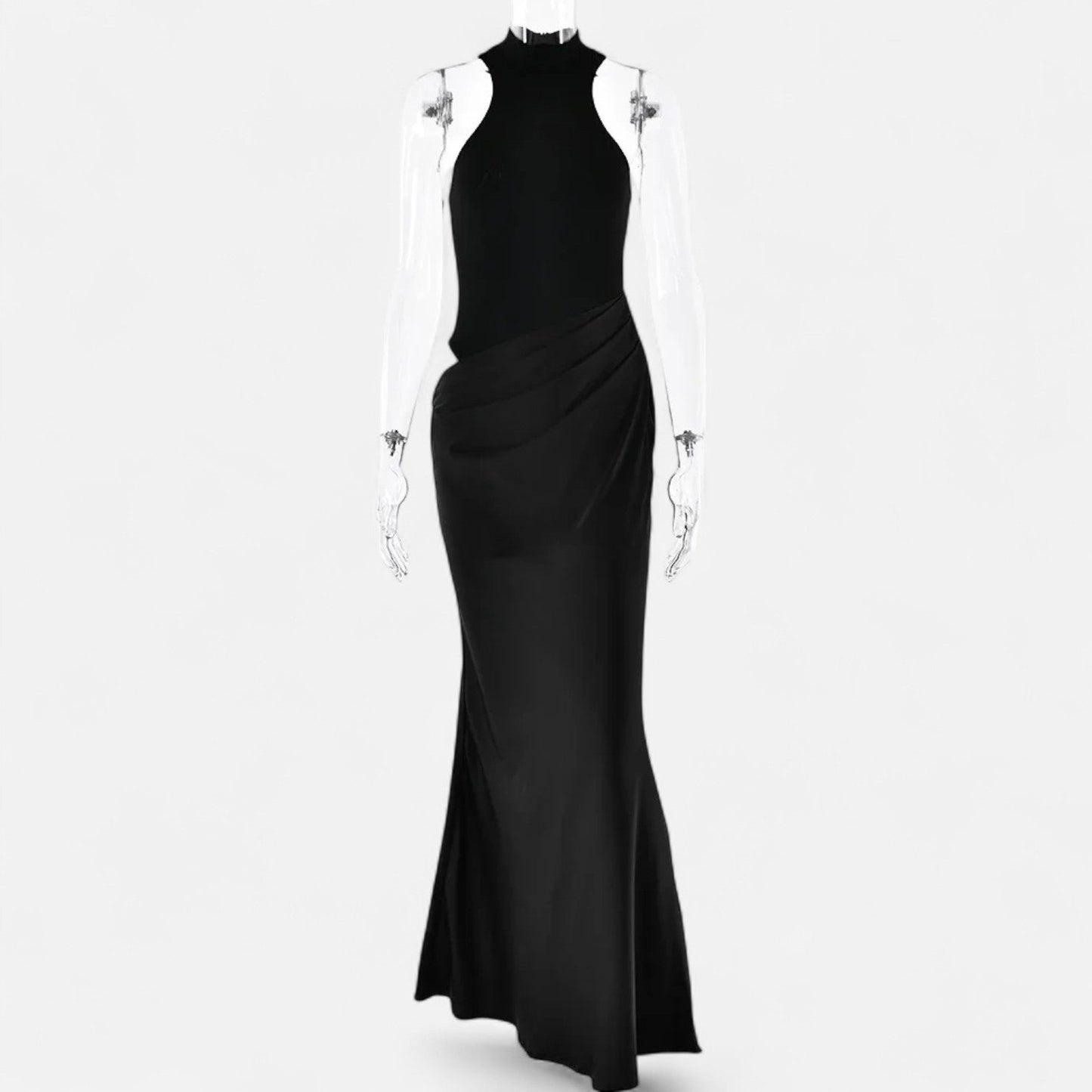 Robe Maxi Avec Col Montant Et Coupe Ajustée Pour Femme | Idéale Pour Les Occasions Formelles