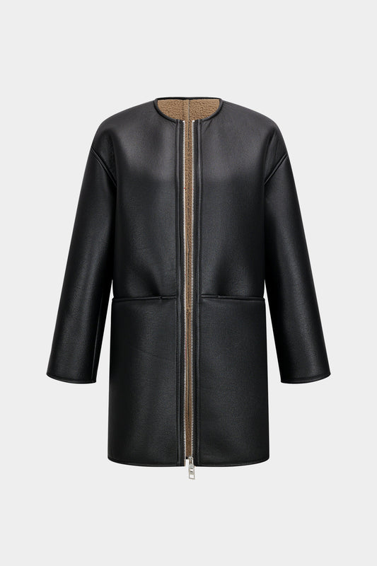 Manteau Long à Fermeture Zippée avec Poches pour Femme | Idéal pour la Saison Froide
