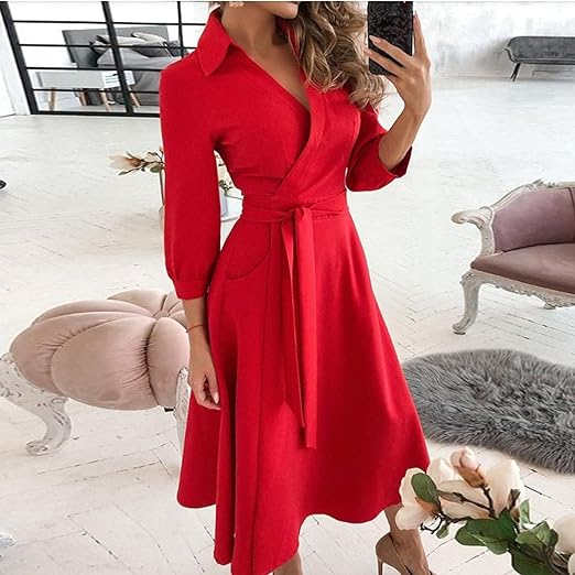 Robe Chemise À Taille Ample Avec Manches Longues Pour Femme | Idéale Pour Un Usage Quotidien