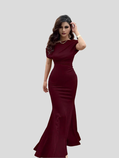 Robe Longue Épaules Dénudées avec Volants pour Femme | Idéale pour Mariages ou Événements d’Été