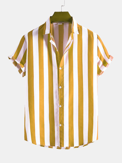 Chemise À Rayures Larges Avec Coupe Décontractée Pour Homme | Idéale Pour Le Bureau Ou Les Sorties