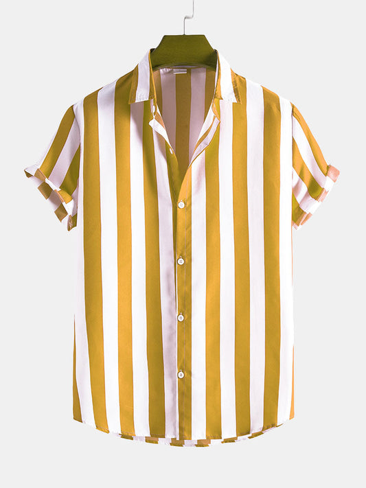 Chemise À Rayures Larges Avec Coupe Décontractée Pour Homme | Idéale Pour Le Bureau Ou Les Sorties