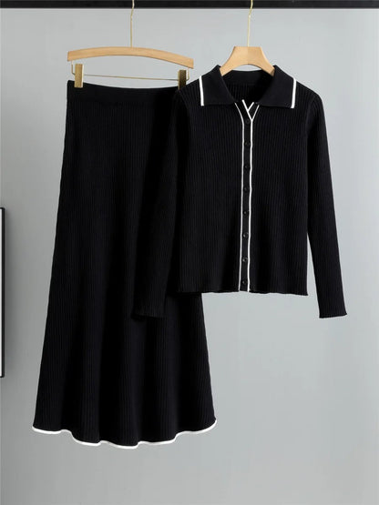 Ensemble Deux Pièces Cardigan Et Jupe Pour Femme | Idéal Pour Usage Quotidien Et Saisonnier