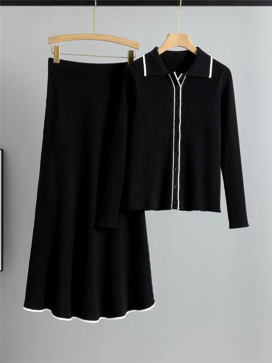 Ensemble Deux Pièces Cardigan Et Jupe Pour Femme | Idéal Pour Usage Quotidien Et Saisonnier