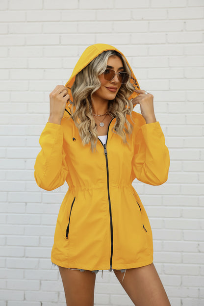 Veste Légère À Capuche Avec Taille Ajustable Pour Femme | Idéale Pour La Mi-Saison Et Les Sorties Quotidiennes