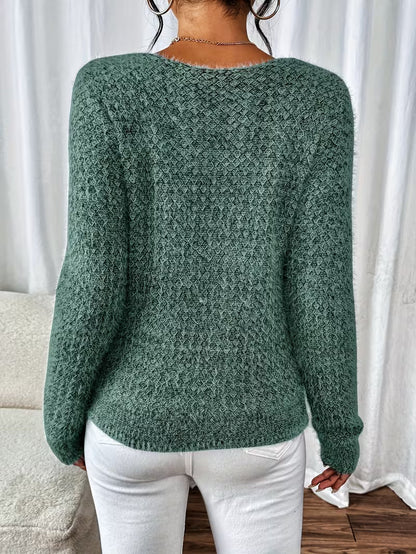 Pull à Col V avec Coupe Ample pour Femme | Idéal pour Usage Quotidien et Mi-Saison
