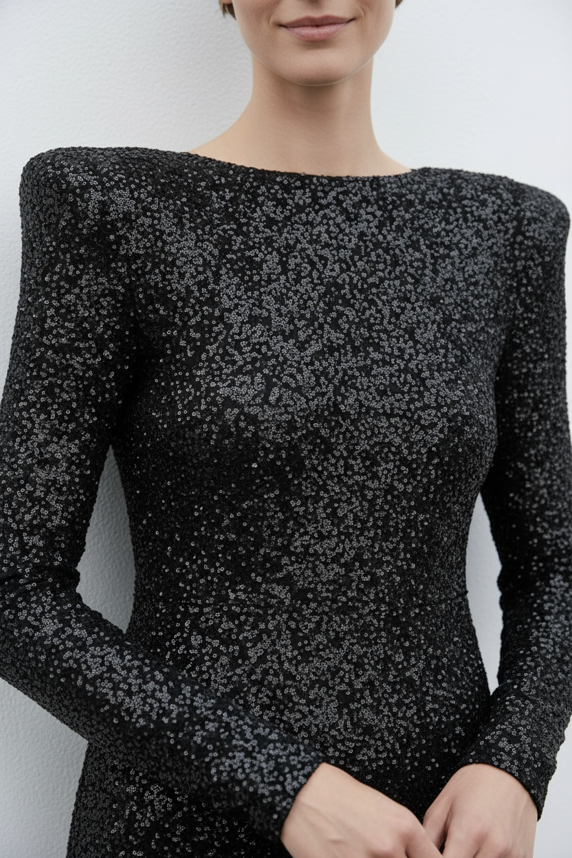 Robe Maxi Avec Dos Ouvert Et Détails À Paillettes Pour Femme | Idéale Pour Les Galas Et Soirées