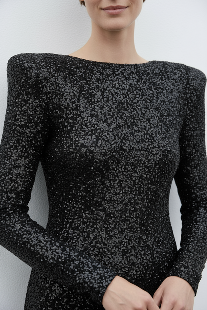 Robe Maxi Avec Dos Ouvert Et Détails À Paillettes Pour Femme | Idéale Pour Les Galas Et Soirées