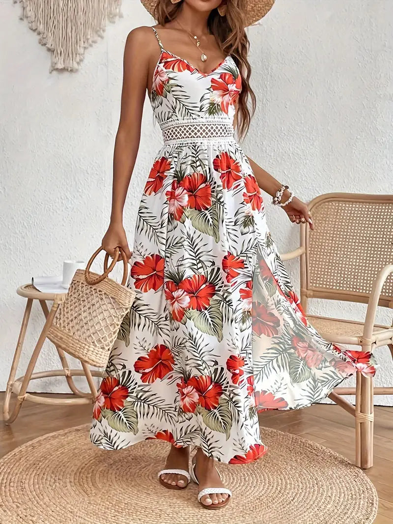Robe Midi à Motif Floral pour Femme | Idéale pour les Journées Estivales et les Sorties Décontractées
