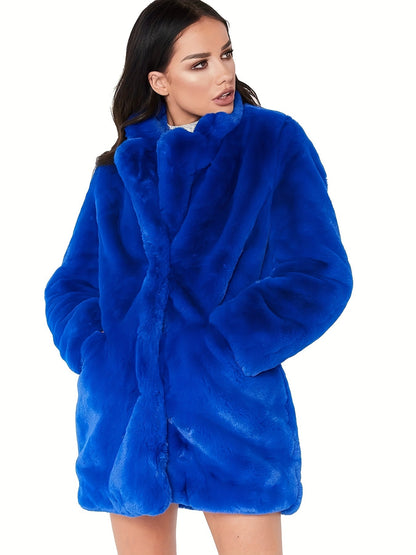 Manteau Mi-Long avec Fermeture à Boutons Cachés et Poches pour Femme | Idéal pour l’Hiver