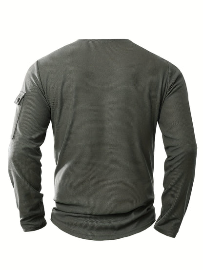 Polo À Manches Longues Avec Col À Boutons Et Poches Fonctionnelles Pour Homme | Idéal Pour Le Quotidien Et Les Occasions Décontractées
