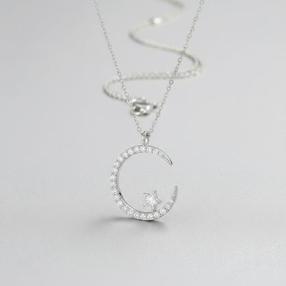 Collier avec Pendentif Lune Et Étoile pour Femme | Idéal pour Les Occasions Spéciales