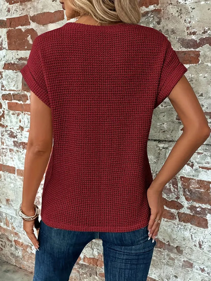 T-Shirt à Manches Courtes avec Motif Texturé pour Femme | Idéal pour les Journées Chaudes