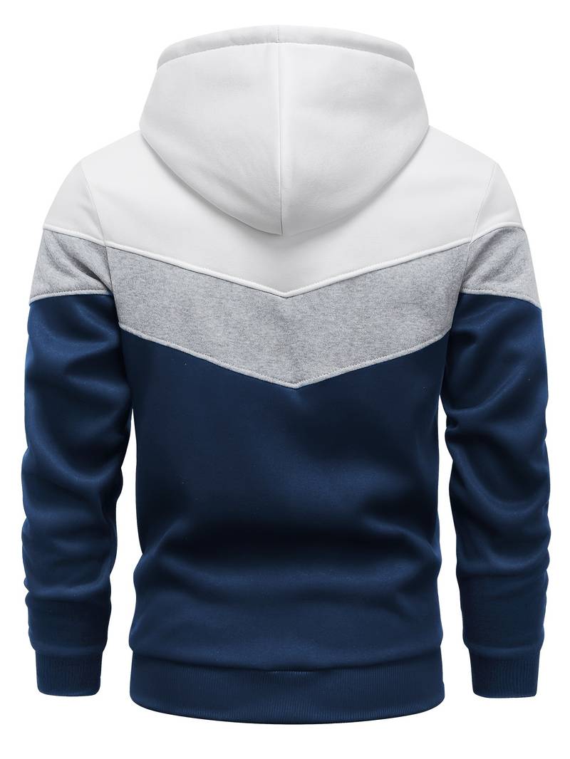 Sweat à capuche colorblock manches longues pour hommes