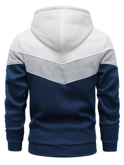 Sweat à capuche colorblock manches longues pour hommes