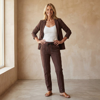 Ensemble 3 Pièces Avec Veste, Haut Ajusté Et Pantalon Fuselé Pour Femme | Idéal Pour La Mi-Saison Et Un Usage Quotidien
