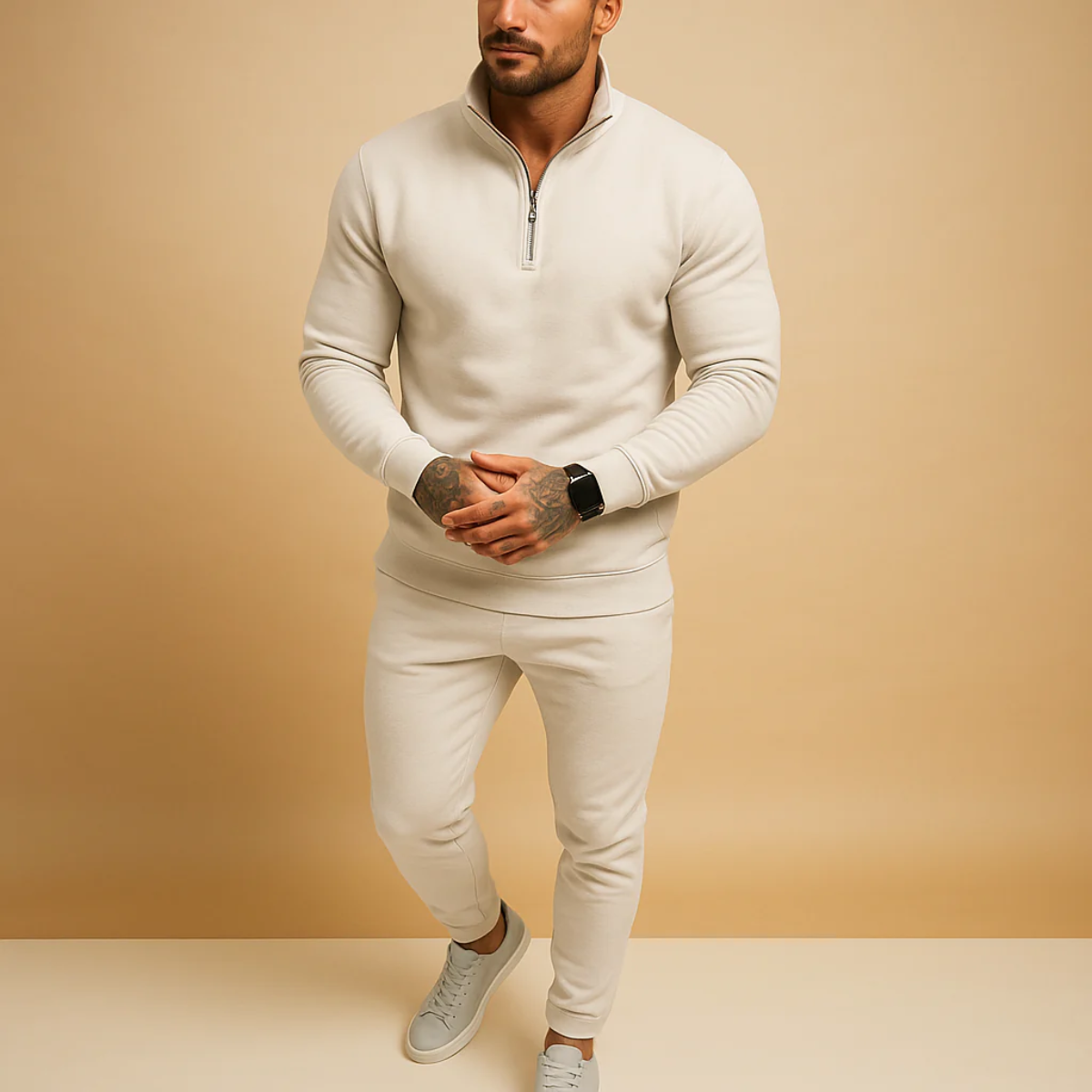Ensemble Loungewear avec Hoodie Demi‑Zip pour Homme | Idéal pour les Moments de Détente au Quotidien