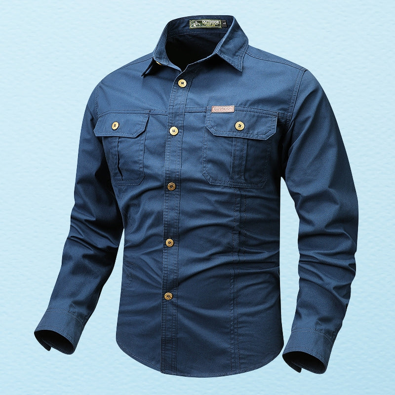 Chemise à Manches Longues avec Poches Poitrine pour Homme | Idéal pour Usage Quotidien et Activités